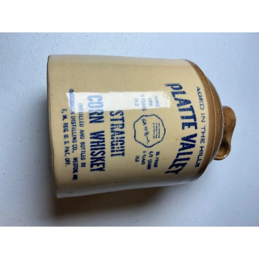 Vintage McCormick Platte Valley Straight Corn Whiskey StonewareJug 1971 4/5Quart